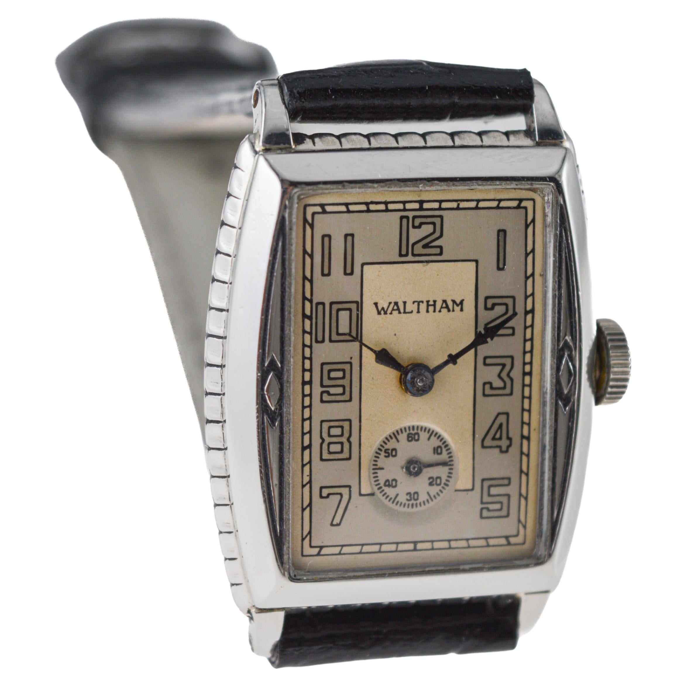 Waltham Art Deco White Gold Filled Watch circa 1926 VAULT FIND... 4