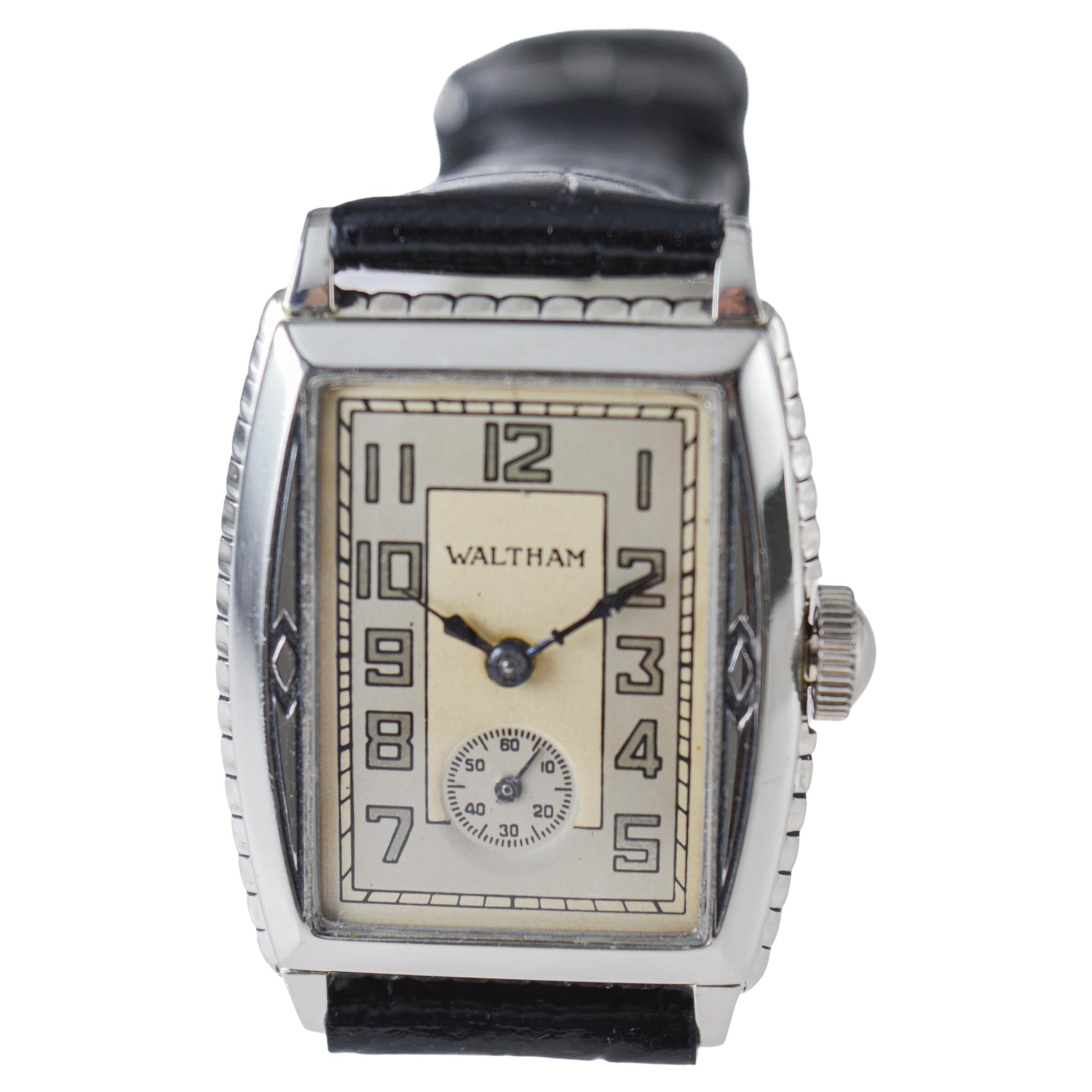Waltham Art Deco White Gold Filled Watch circa 1926 VAULT FIND... 5