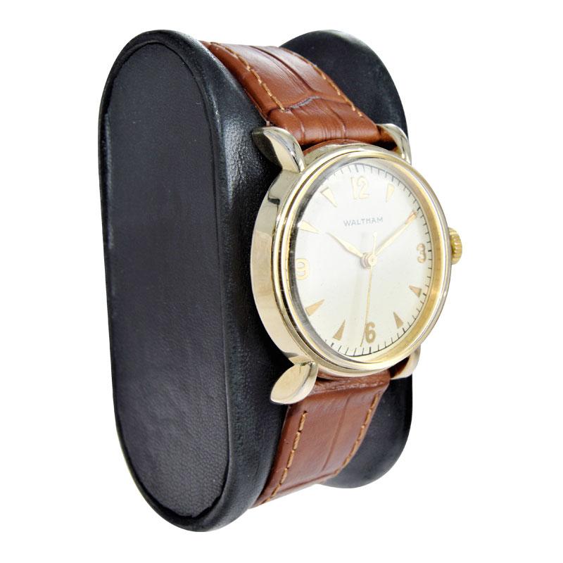 Waltham Art Deco Gelbgold gefüllte Armbanduhr aus den 1940er Jahren für Damen oder Herren im Angebot