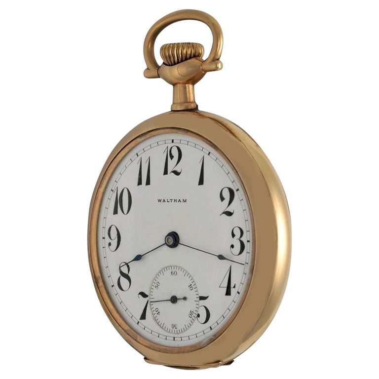 Waltham circa 1905 American Riverside Maximus Gold Pocket Watch For