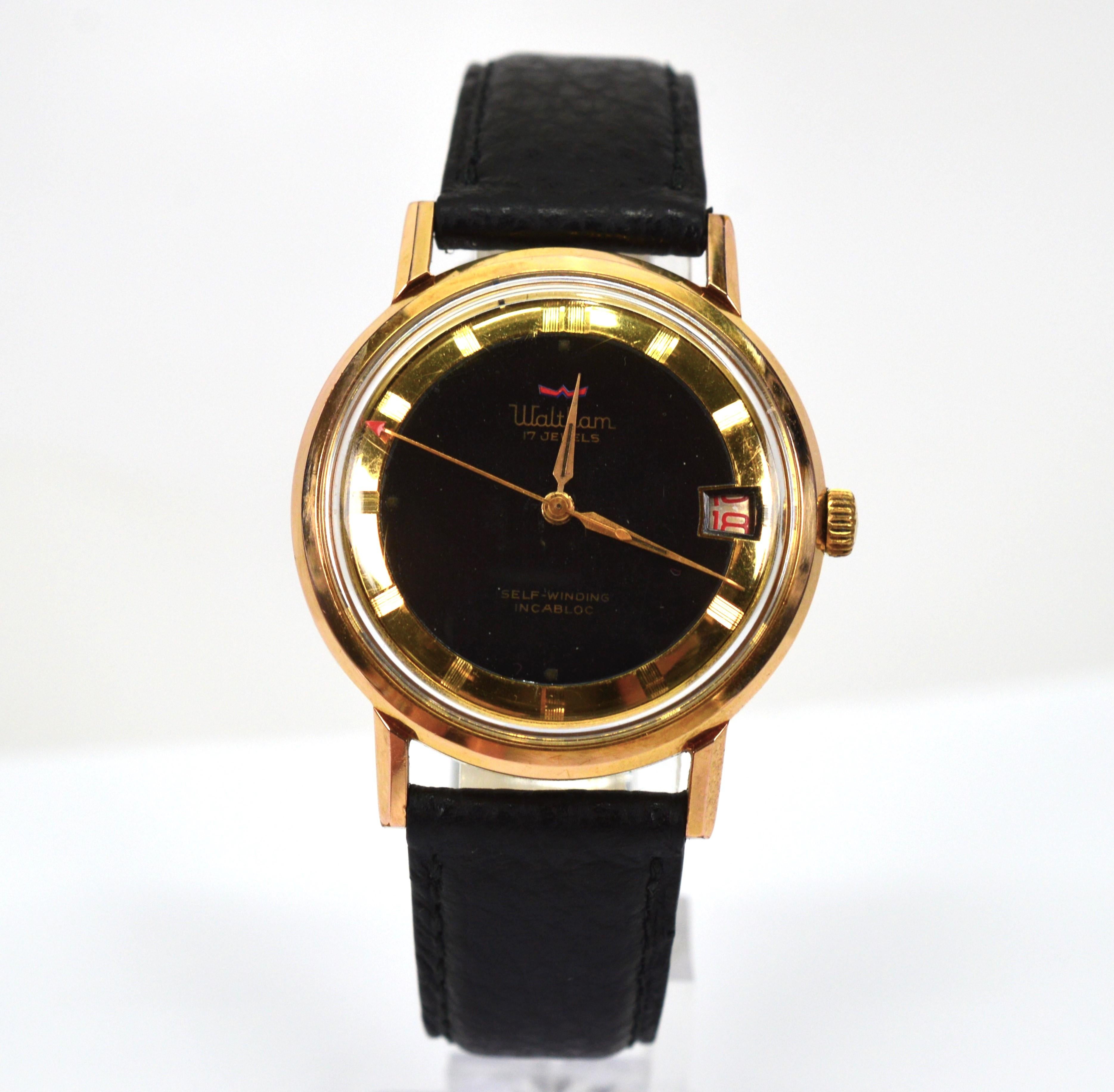 Waltham Fontomatic Men's Wrist Watch w Date For Sale 1