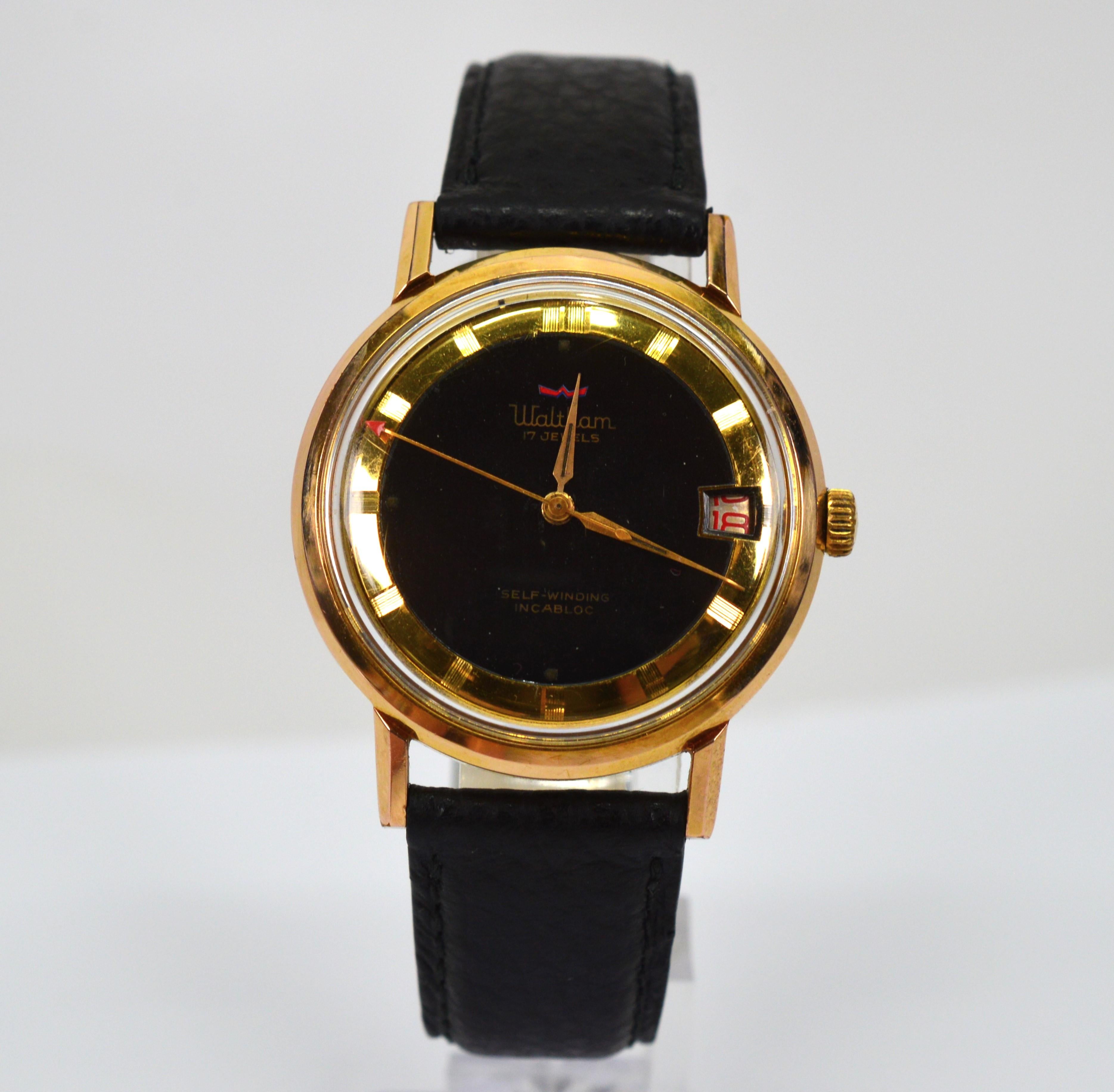 Waltham Fontomatic Men's Wrist Watch w Date For Sale 3