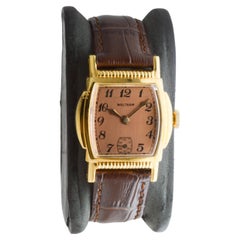 Waltham Gold Filled Art Deco Tortue Shaped Watch circa 1934