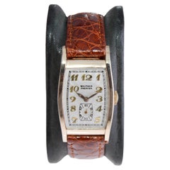 Waltham Gold Filled Art Deco Tortue with Breguet Engine Turned Dial from 1939
