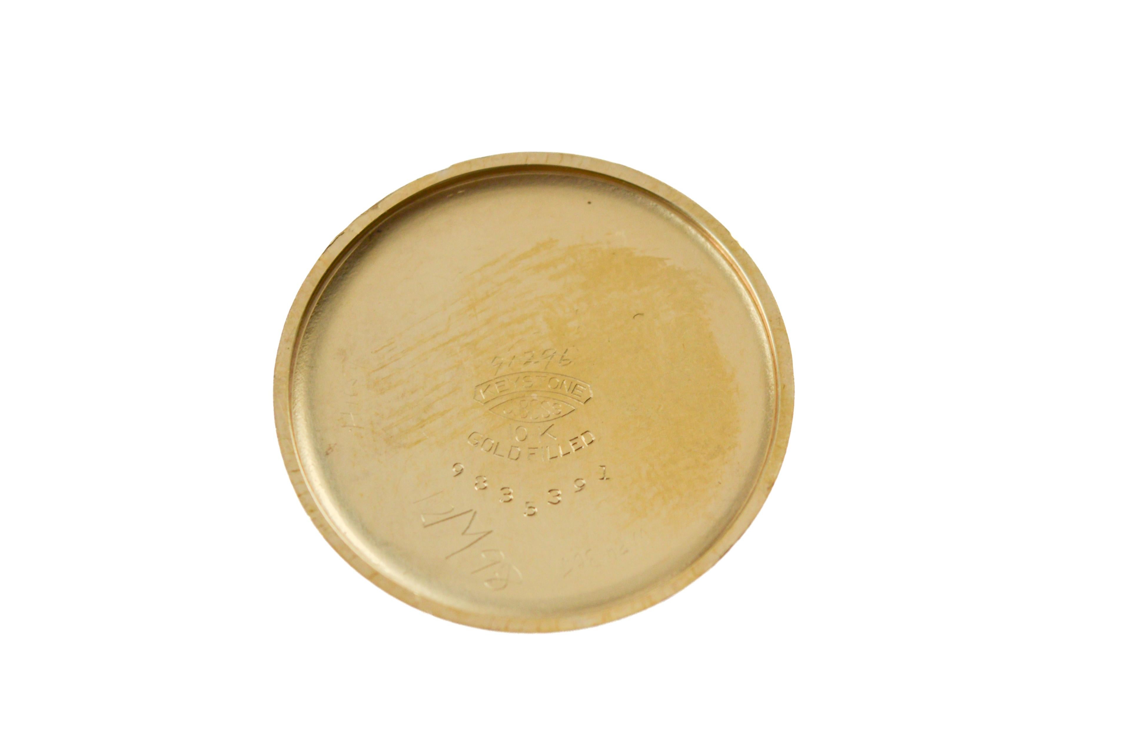 Waltham Gold Filled Art Deco Watch circa 1925 with Original Dial and Strap For Sale 15