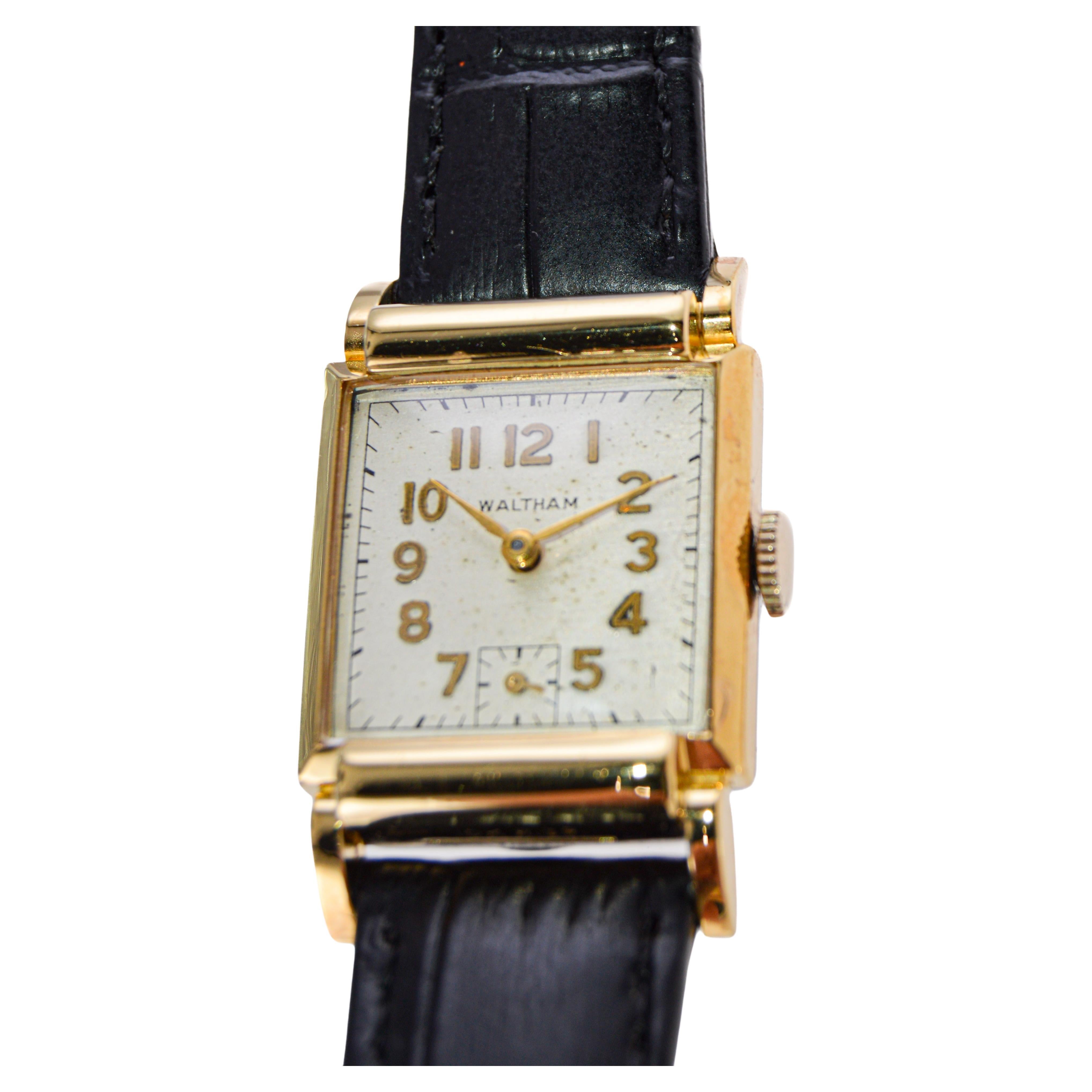 Waltham Gold Filled Art Deco Watch circa, 1940's with Original Dial For Sale 1