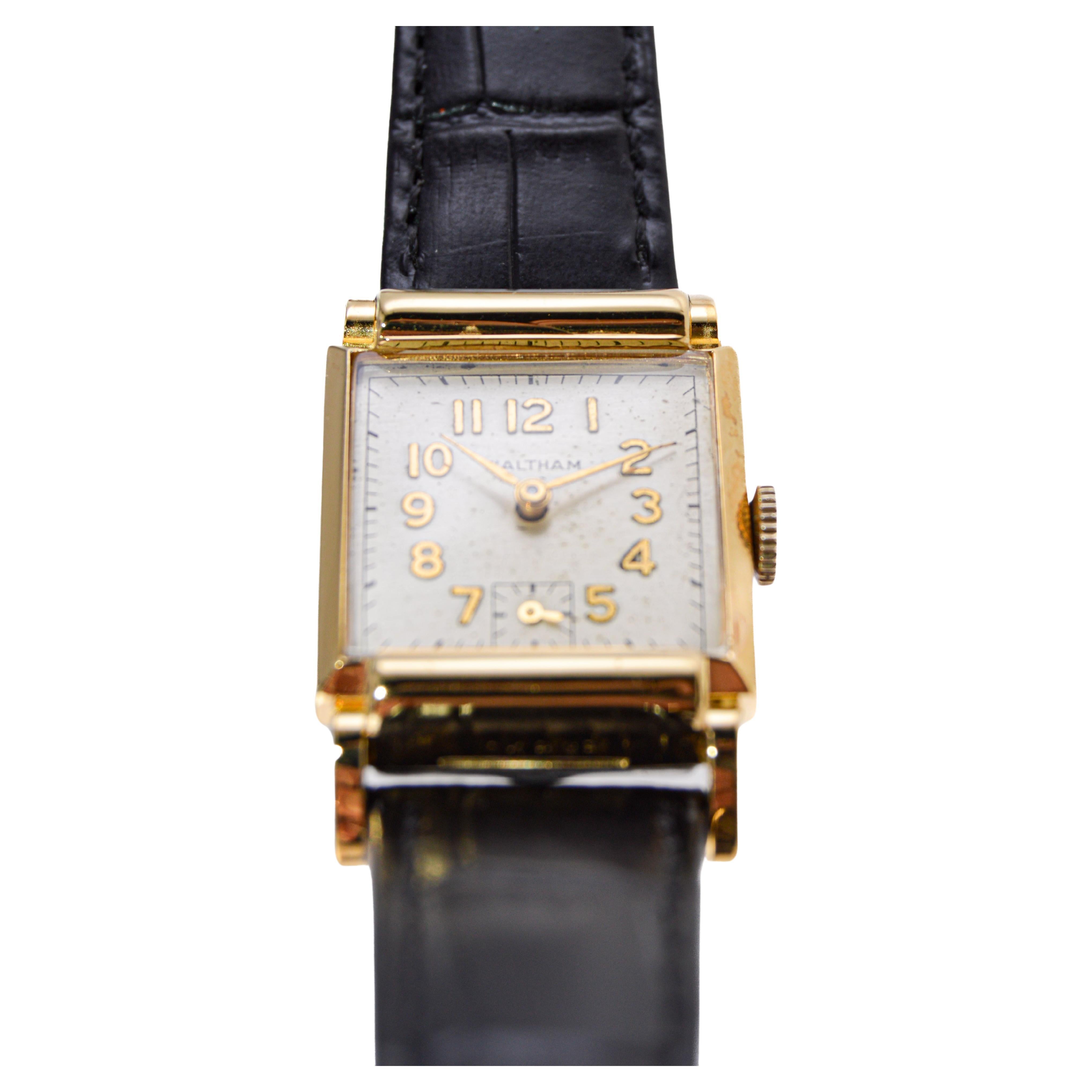 Waltham Gold Filled Art Deco Watch circa, 1940's with Original Dial For Sale 2