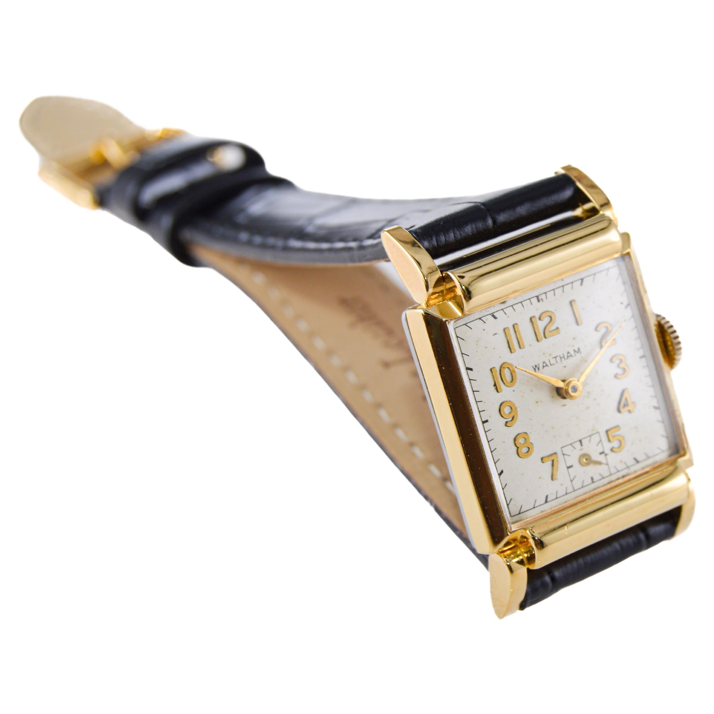 Waltham Gold Filled Art Deco Watch circa, 1940's with Original Dial For Sale 3