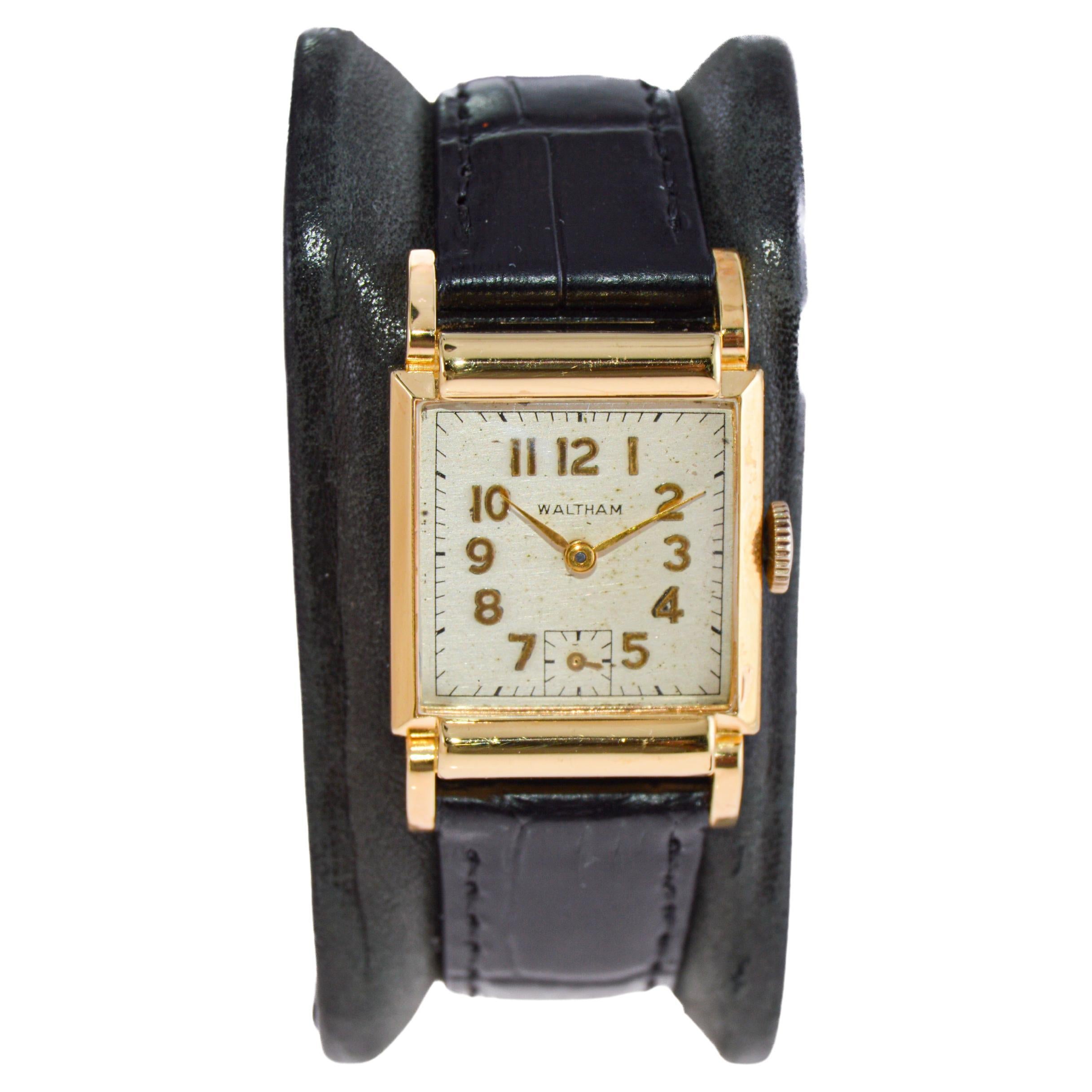 Waltham Gold gefüllt Art Deco Uhr circa, 1940er Jahre mit Original-Zifferblatt
