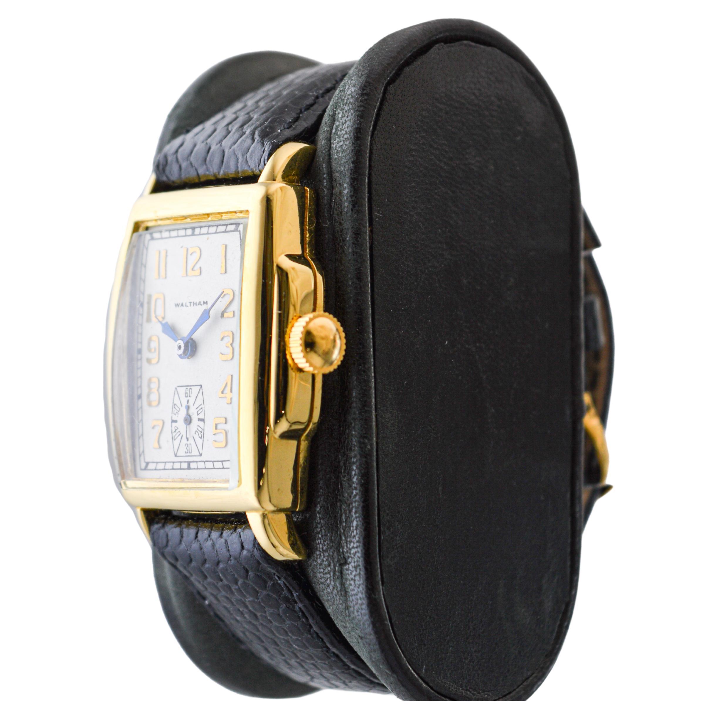 Women's or Men's Waltham Gold Filled Art Deco Watch For Sale