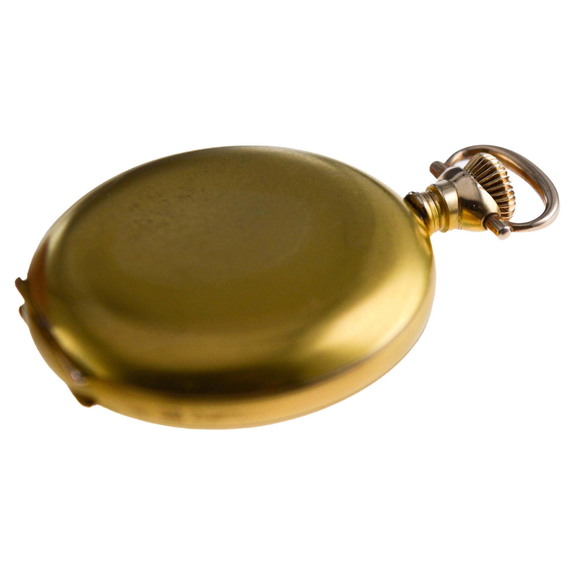 Waltham Gold-filled Hunters Case Pocket Watch circa 1896 with Rare Bloom Finish For Sale 8