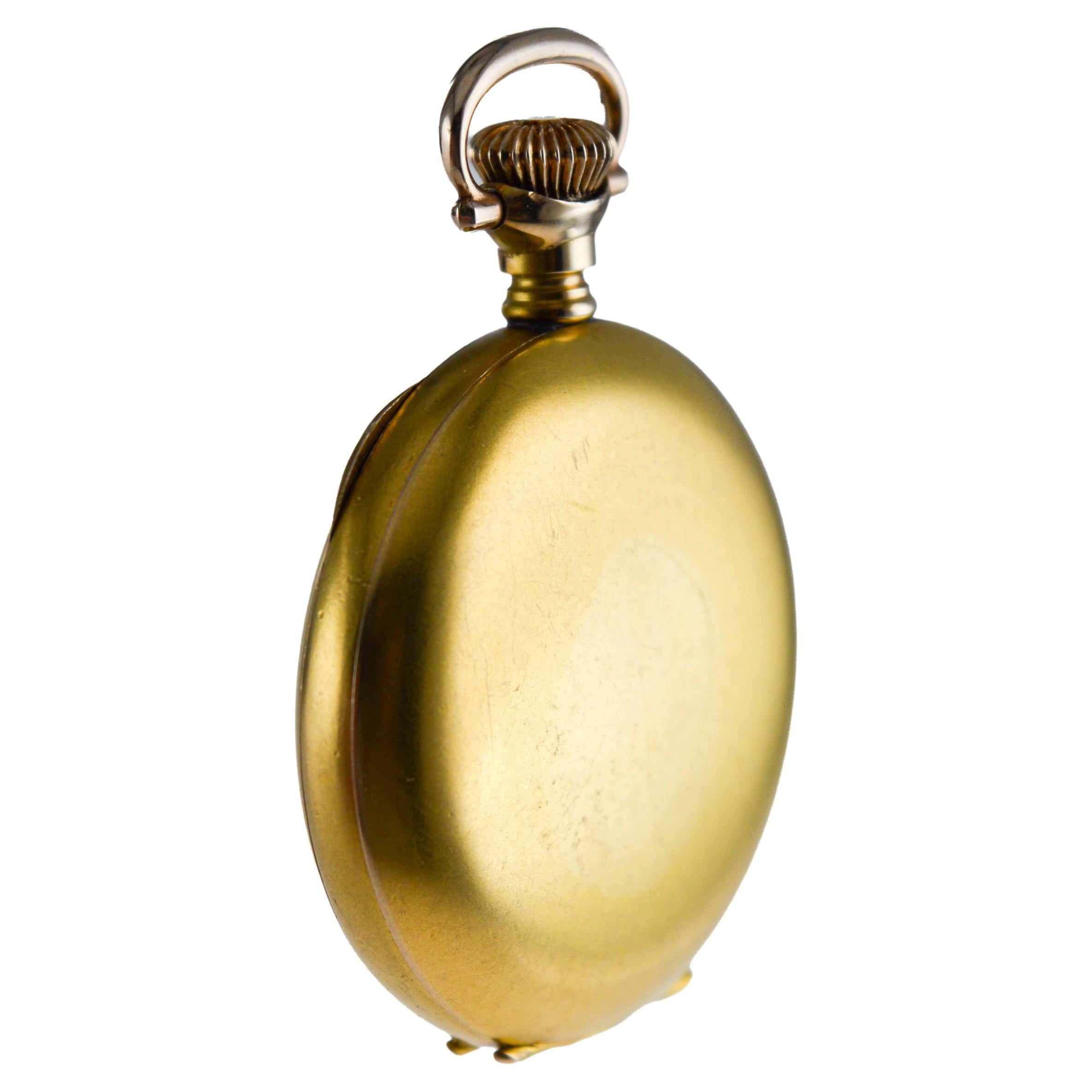 Waltham Gold-filled Hunters Case Pocket Watch circa 1896 with Rare Bloom Finish For Sale 2