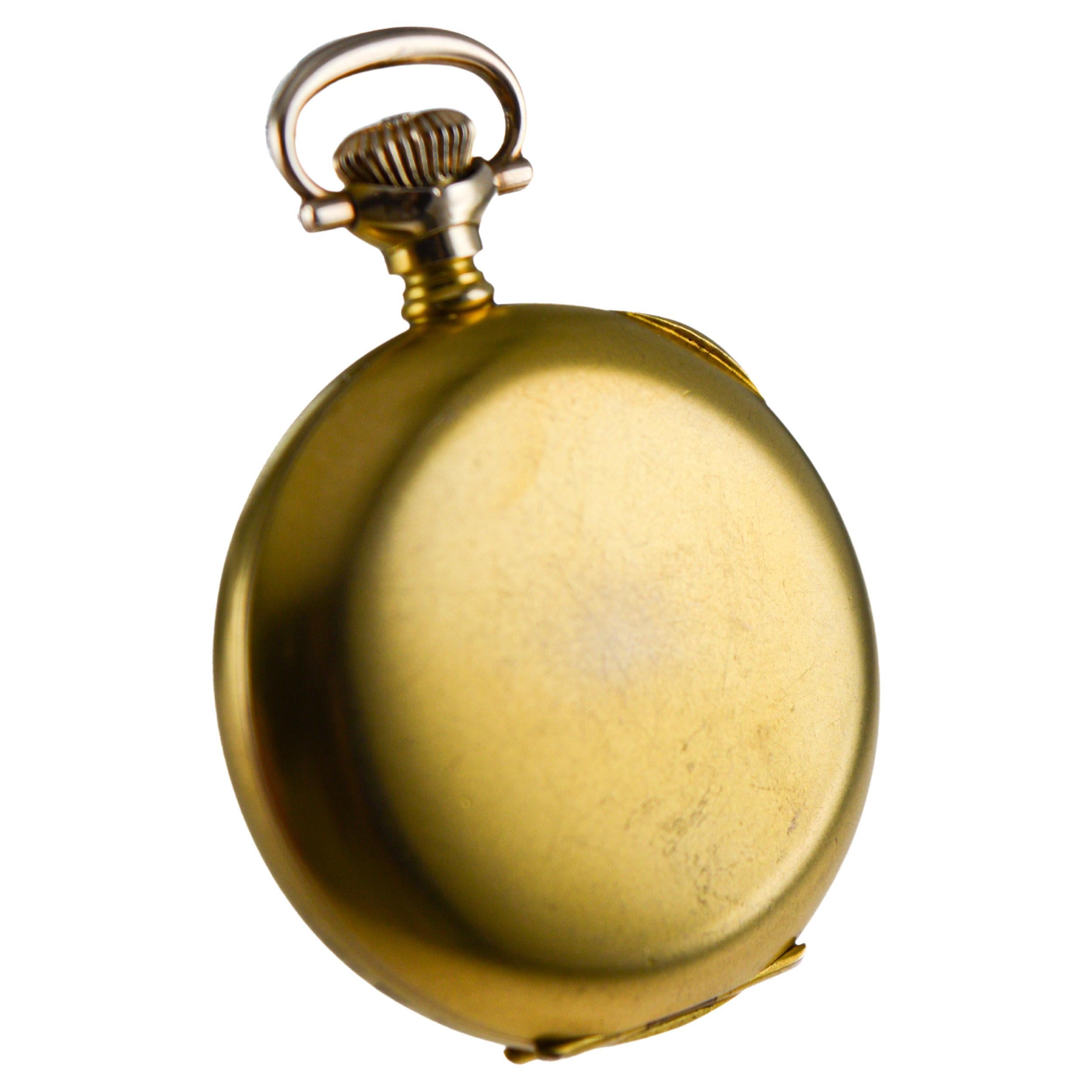 Waltham Gold-filled Hunters Case Pocket Watch circa 1896 with Rare Bloom Finish For Sale 3