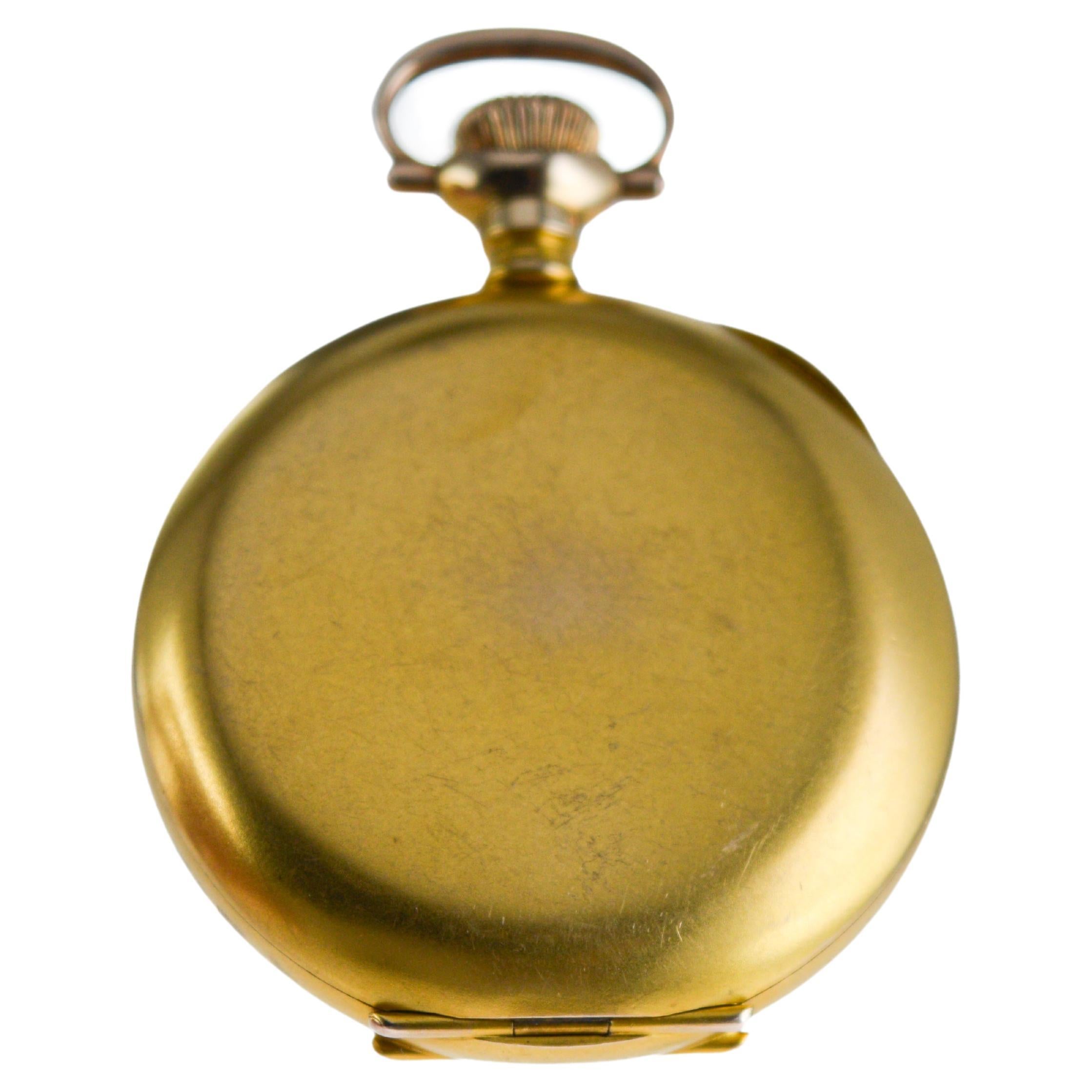 Waltham Gold-filled Hunters Case Pocket Watch circa 1896 with Rare Bloom Finish For Sale 4