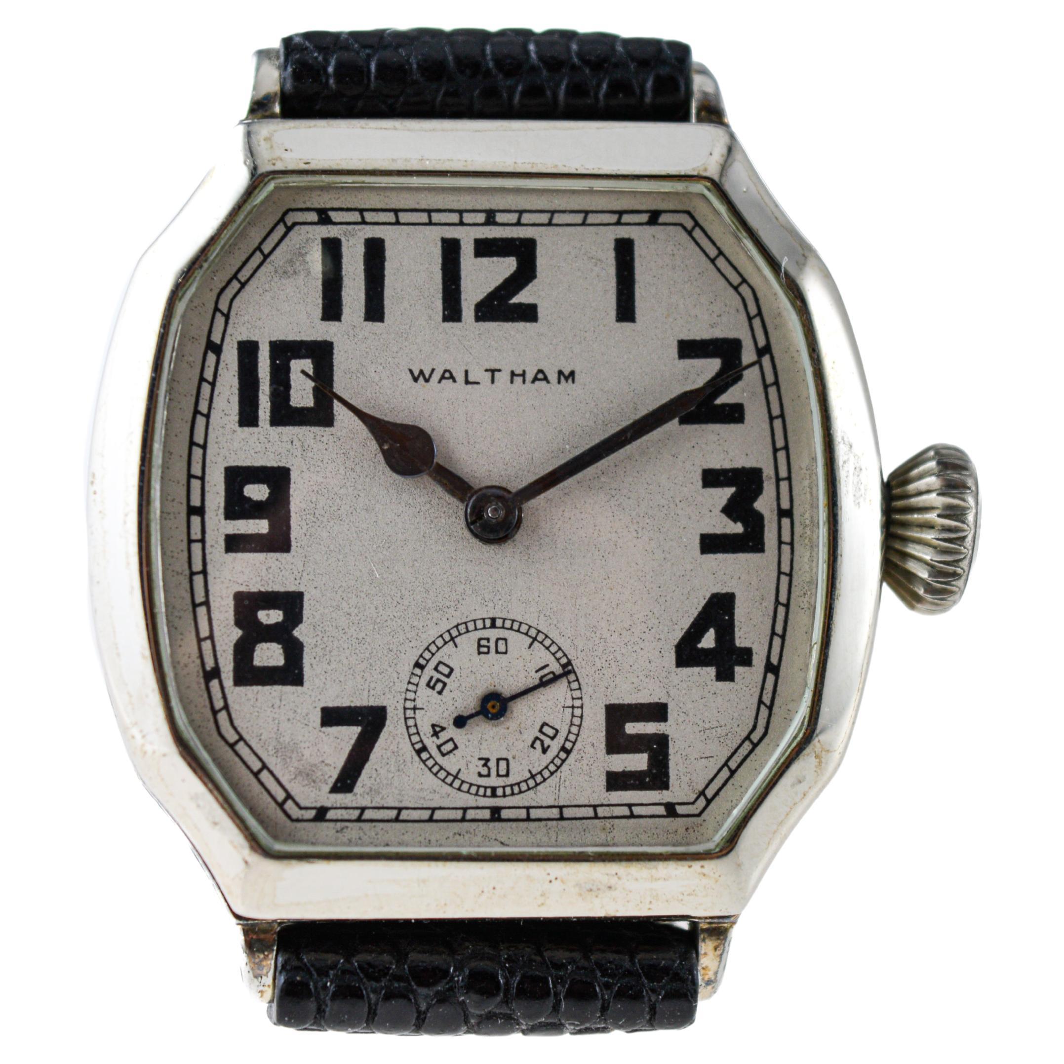 Waltham Gold Filled Tortue Shaped Art Deco Watch with Flawless Original Dial   For Sale 3