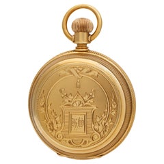 Waltham Hunter Case Pocket Watch Ref. 1,472009 in 14k Yellow Gold, White Dial