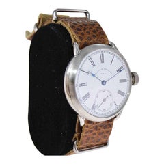 Waltham Nickel Silver Very Early Wrist Watch with Original Dial from 1897