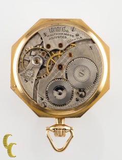 Waltham Octagon 14 Karat Gold Antique Open Face Pocket Watch Gr 235 12S 17J