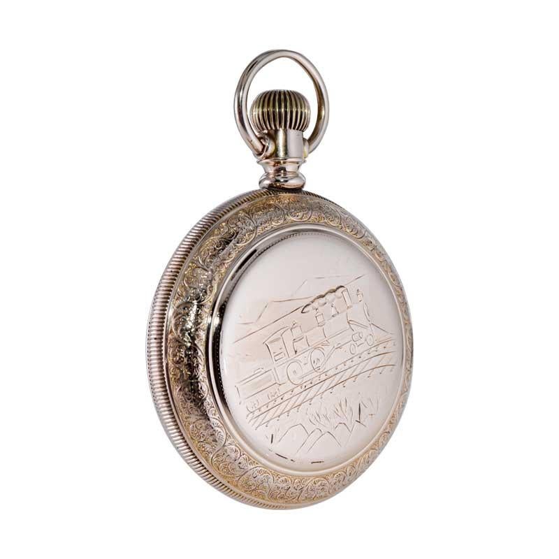 Waltham Open Faced Gold Filled Pocket Watch Flawless Kiln Fired Enamel Dial 1892 For Sale 5