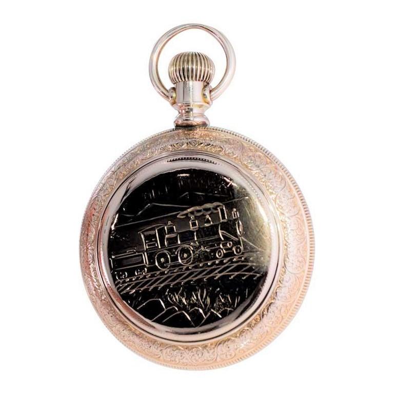 Waltham Open Faced Gold Filled Pocket Watch Flawless Kiln Fired Enamel Dial 1892 For Sale 9