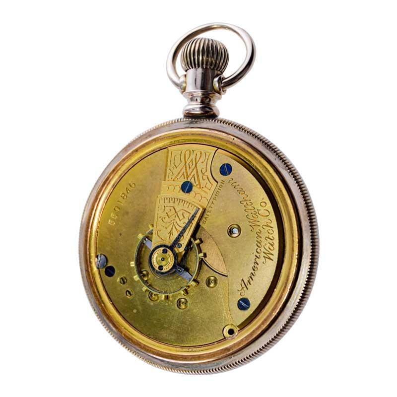 Waltham Open Faced Gold Filled Pocket Watch Flawless Kiln Fired Enamel Dial 1892 For Sale 10