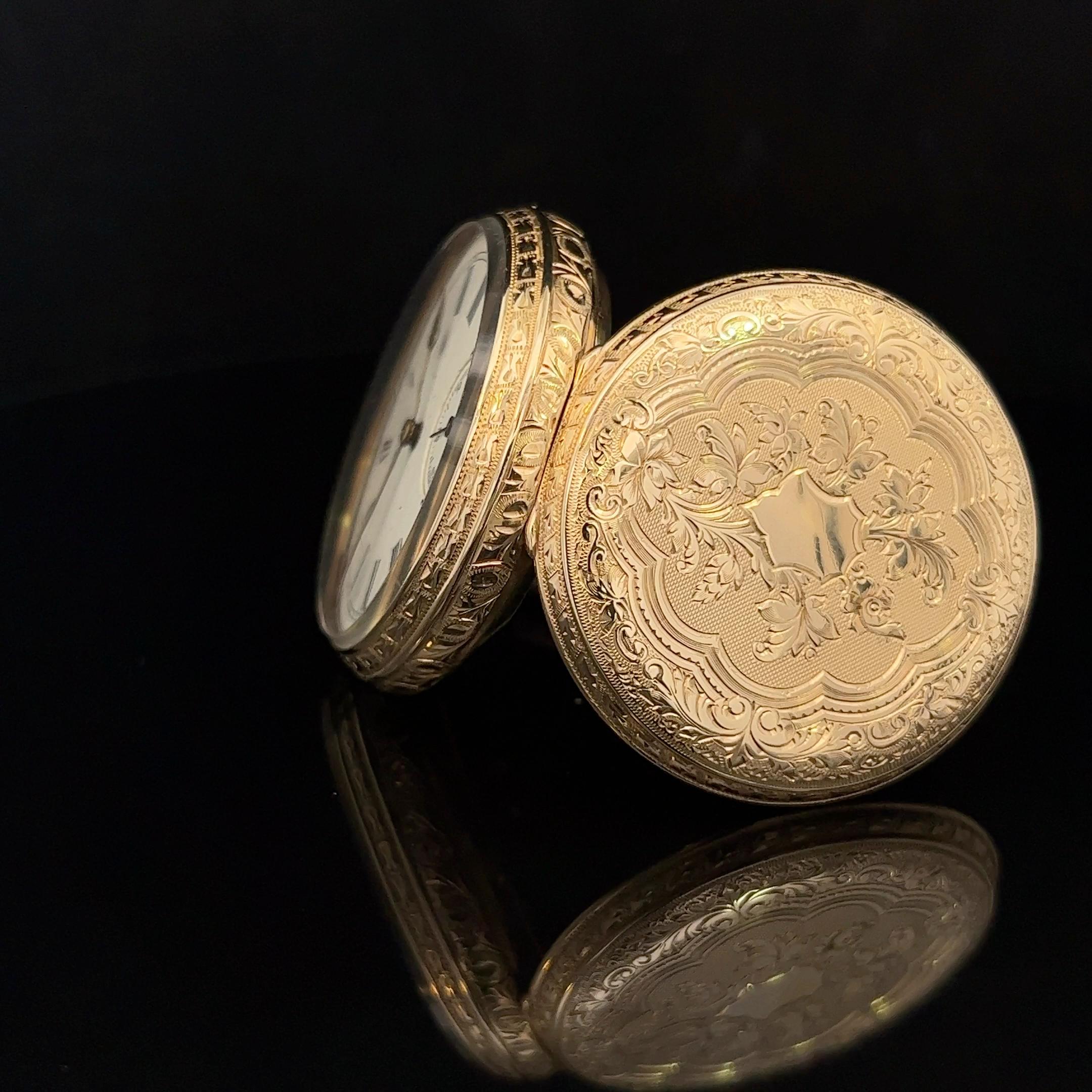 Waltham Open Faced Pocket Watch Circa 1886 For Sale 2