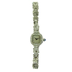 Waltham Platinum Art Deco Ladies Watch with 14 Karat, White Gold Bracelet