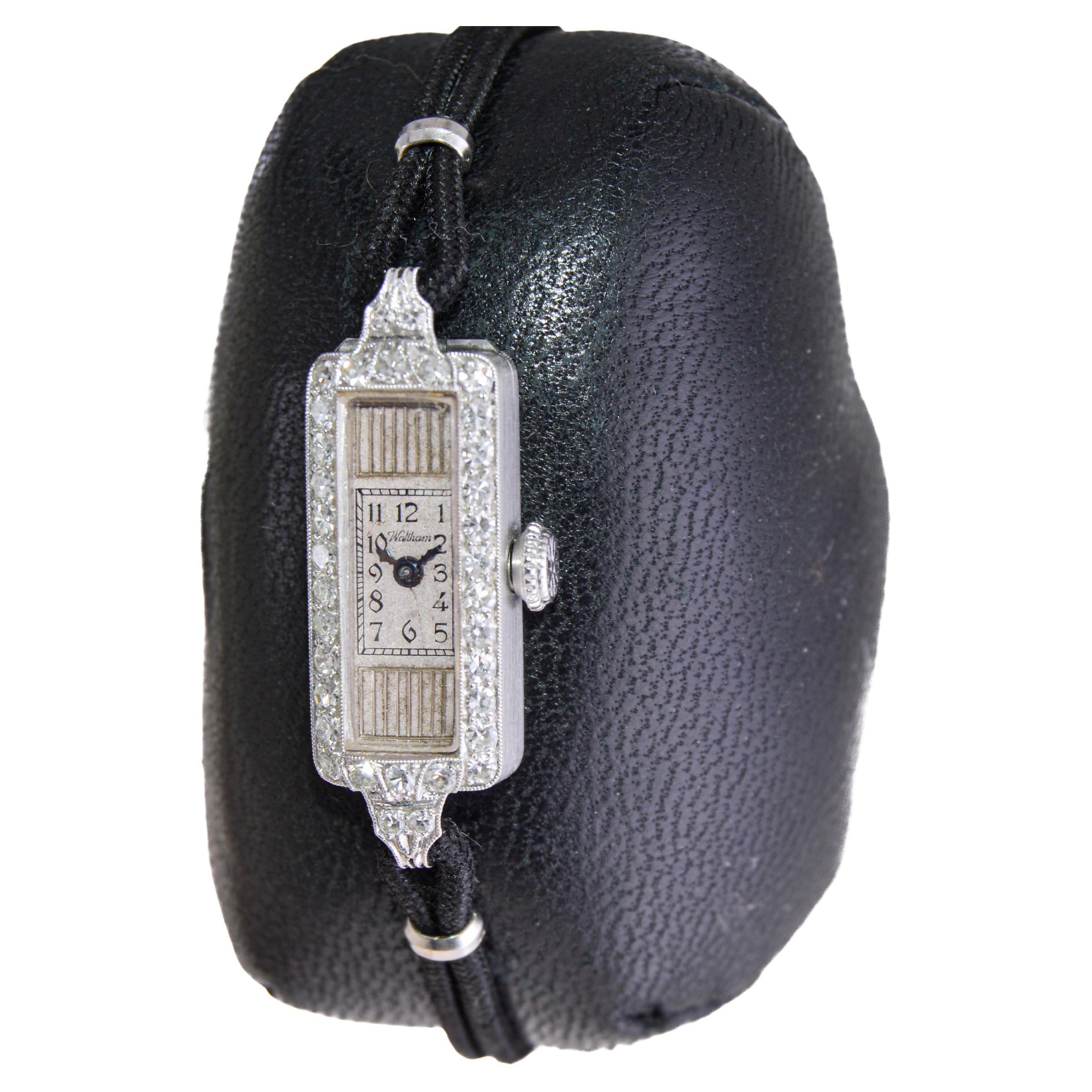 Waltham Platinum and Diamond Art Deco Watch High Grade 1930's For Sale ...