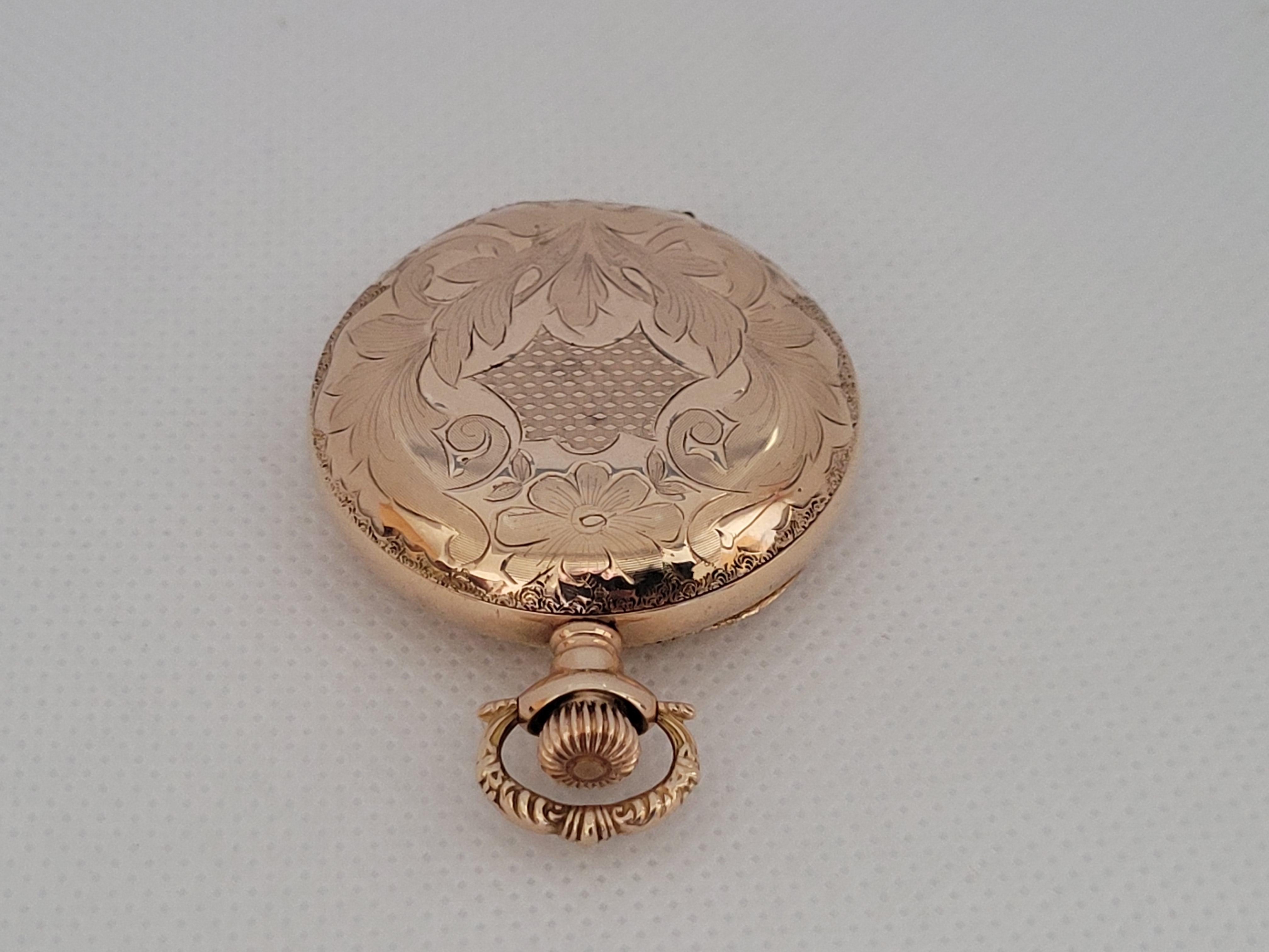 Waltham Pocket Watch Gold Plated Working #16360616 15 Jewels Os Size For Sale 2