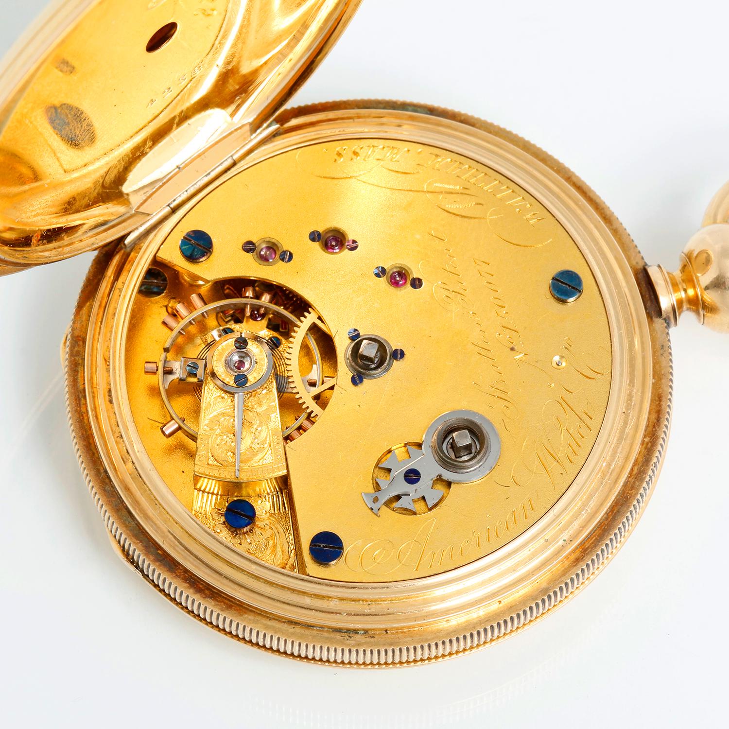Waltham Presidential Presentation Model 1862 18K Yellow Gold Pocket Watch For Sale 7