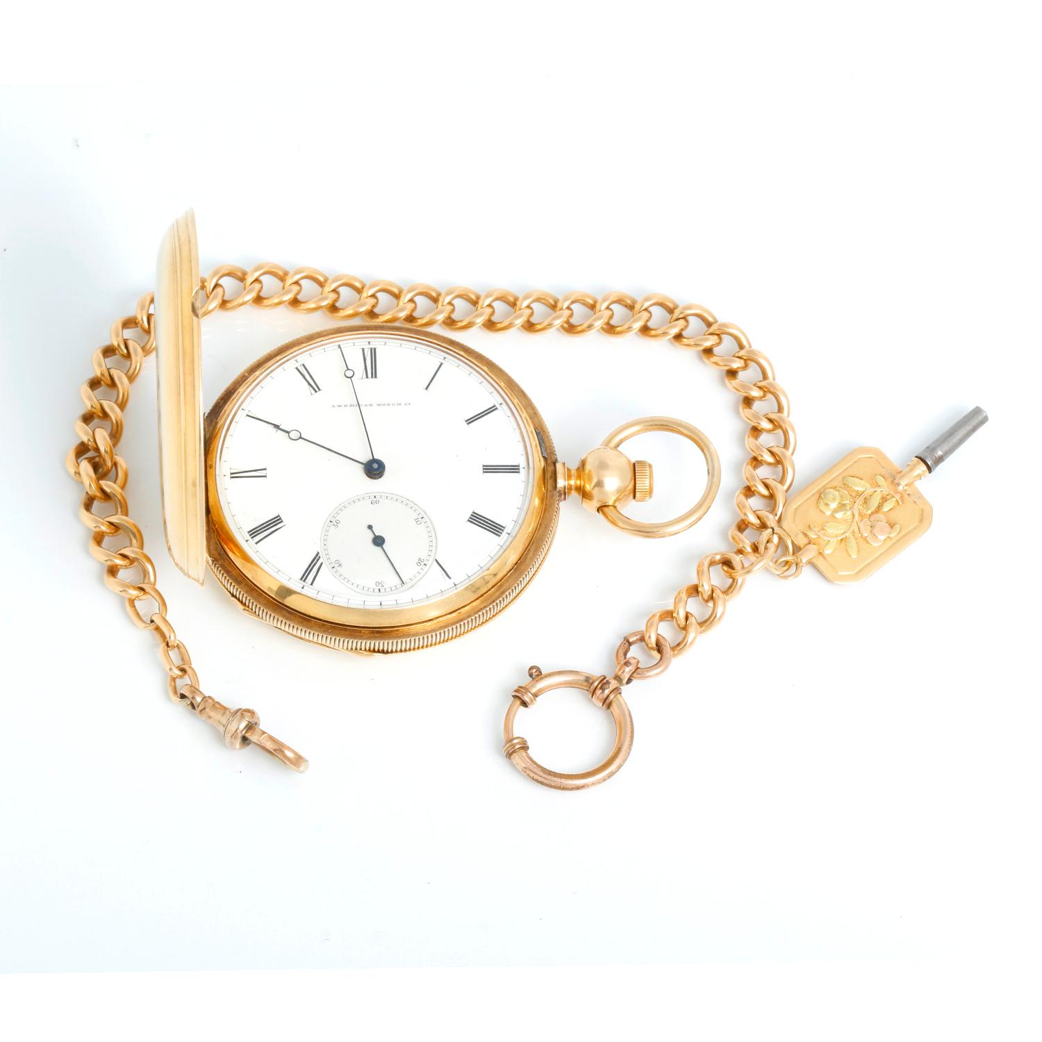 Waltham Presidential Presentation Model 1862 18K Yellow Gold Pocket Watch In Excellent Condition For Sale In Dallas, TX