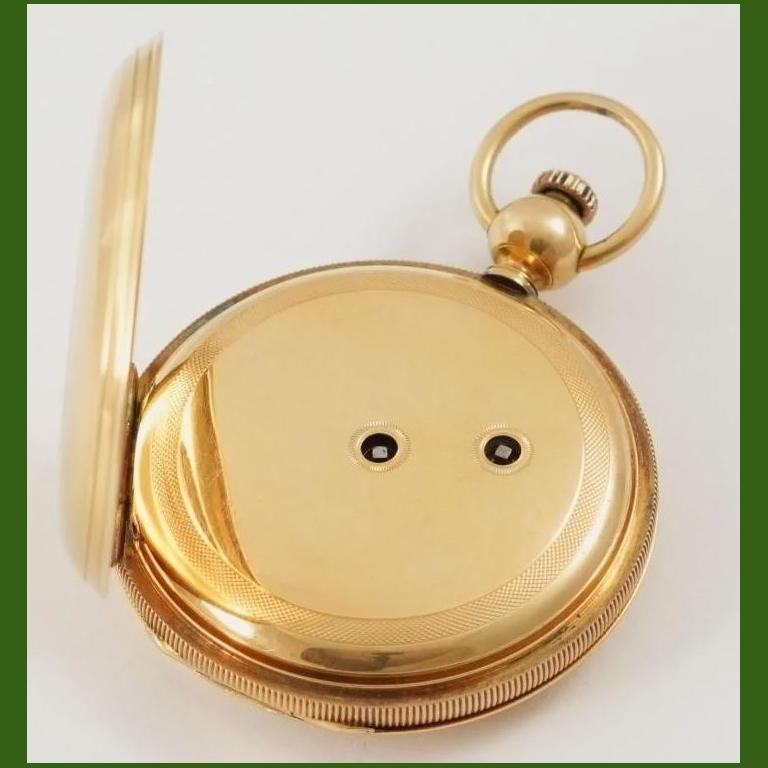 Waltham Presidential Presentation Model 1862 18K Yellow Gold Pocket Watch In Excellent Condition For Sale In Dallas, TX