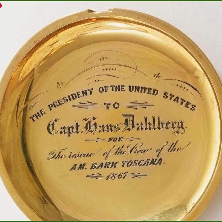 Men's Waltham Presidential Presentation Model 1862 18K Yellow Gold Pocket Watch For Sale