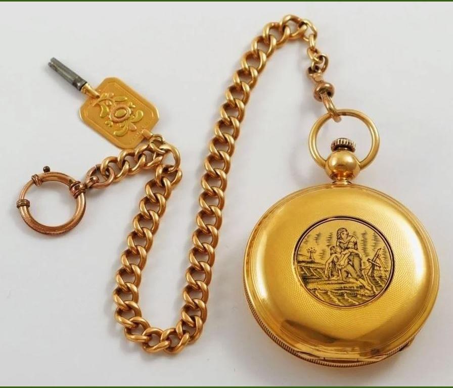 Waltham Presidential Presentation Model 1862 18K Yellow Gold Pocket Watch For Sale 2
