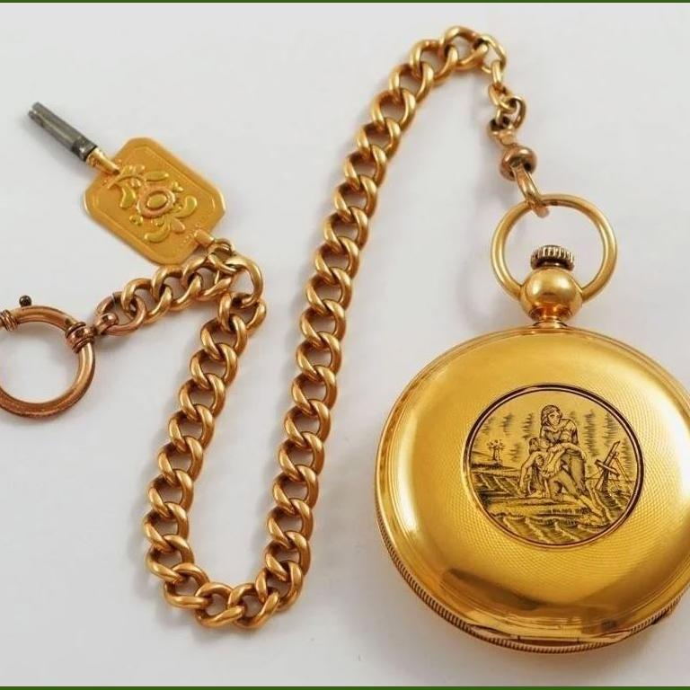 Waltham Presidential Presentation Model 1862 18K Yellow Gold Pocket Watch For Sale 4