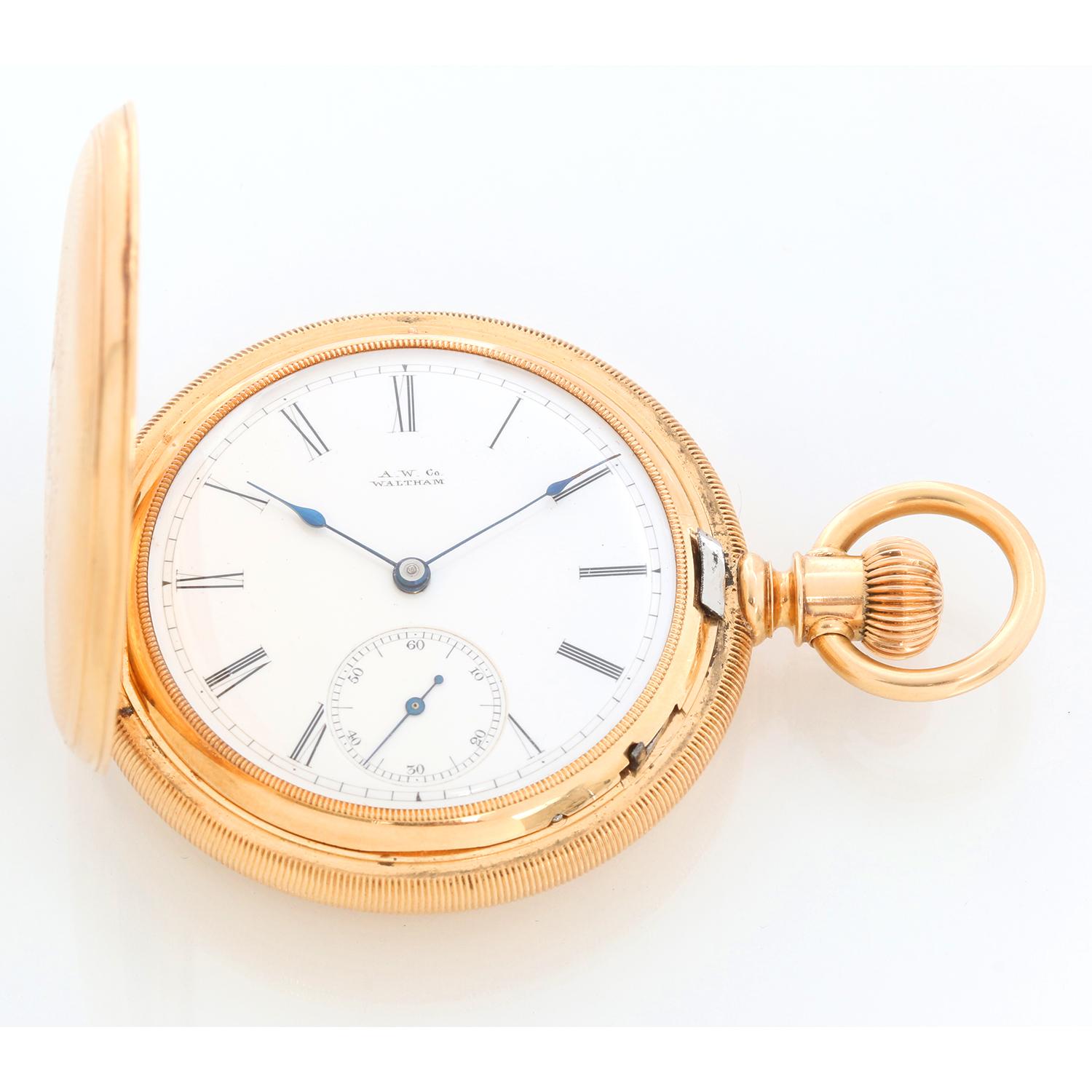 Waltham Presidential Presentation Model 1872 18K Yellow Gold Pocket Watch - Manual winding; 15 Jewels. 18K Yellow gold original HC with 