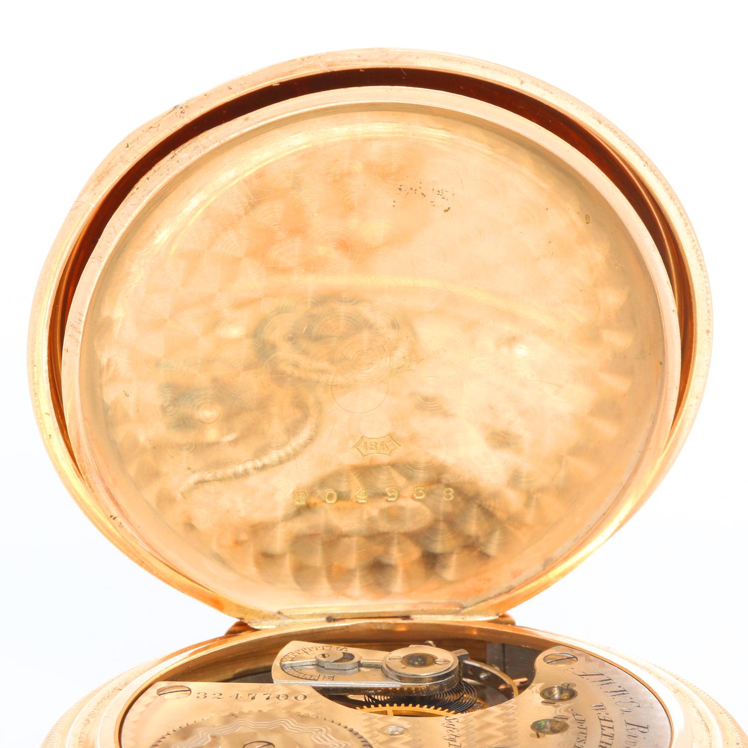 Waltham Presidential Presentation Model 1872 18k Yellow Gold Pocket Watch 2