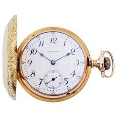 Waltham Rail Print 18 Karat Gold 38113 circa 1900-1910 Montre de poche I4058053