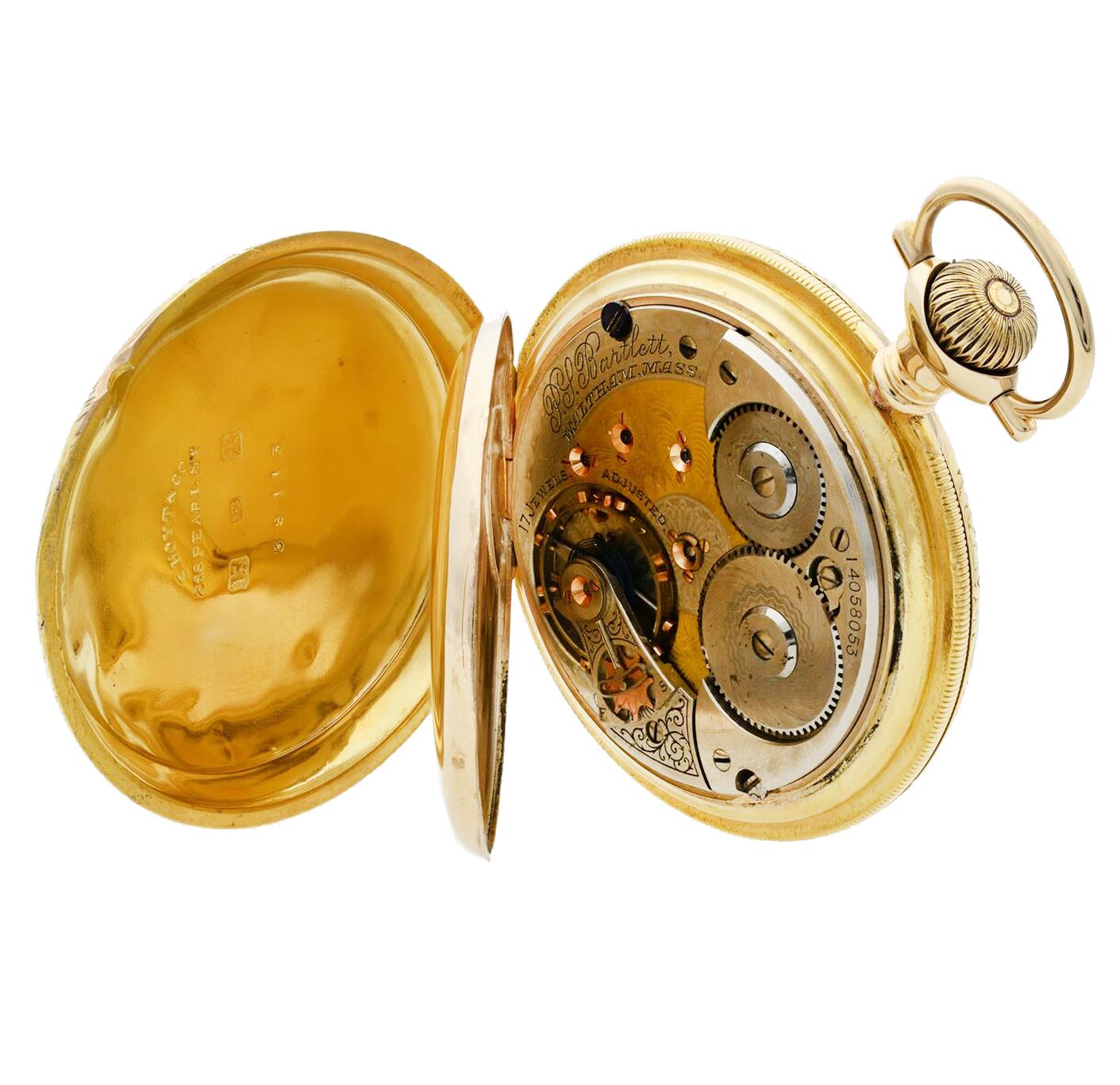 waltham 18k gold pocket watch