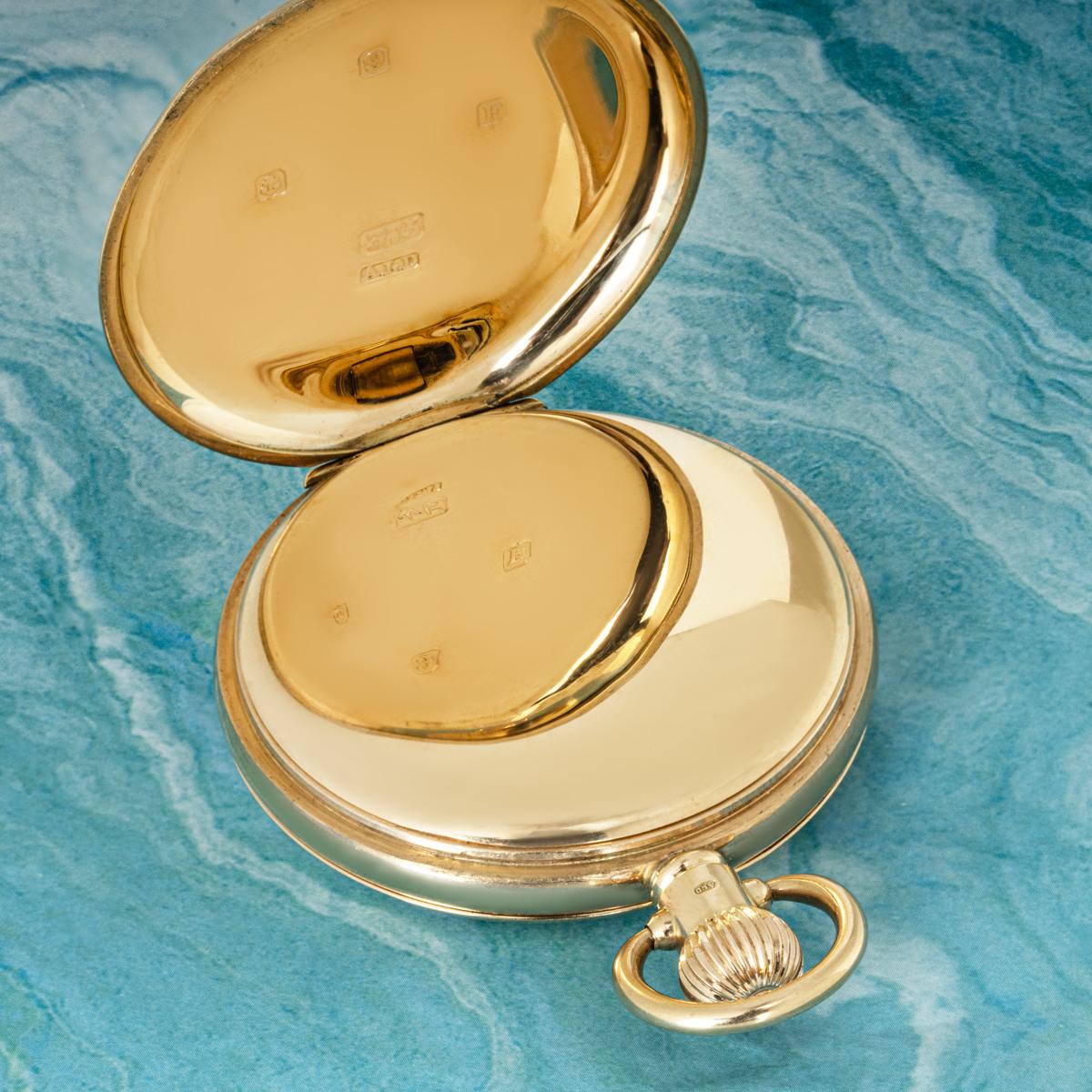 Waltham Riverside. Montre de poche en or à levier sans clé pour chasseur, années 1930 Pour hommes en vente