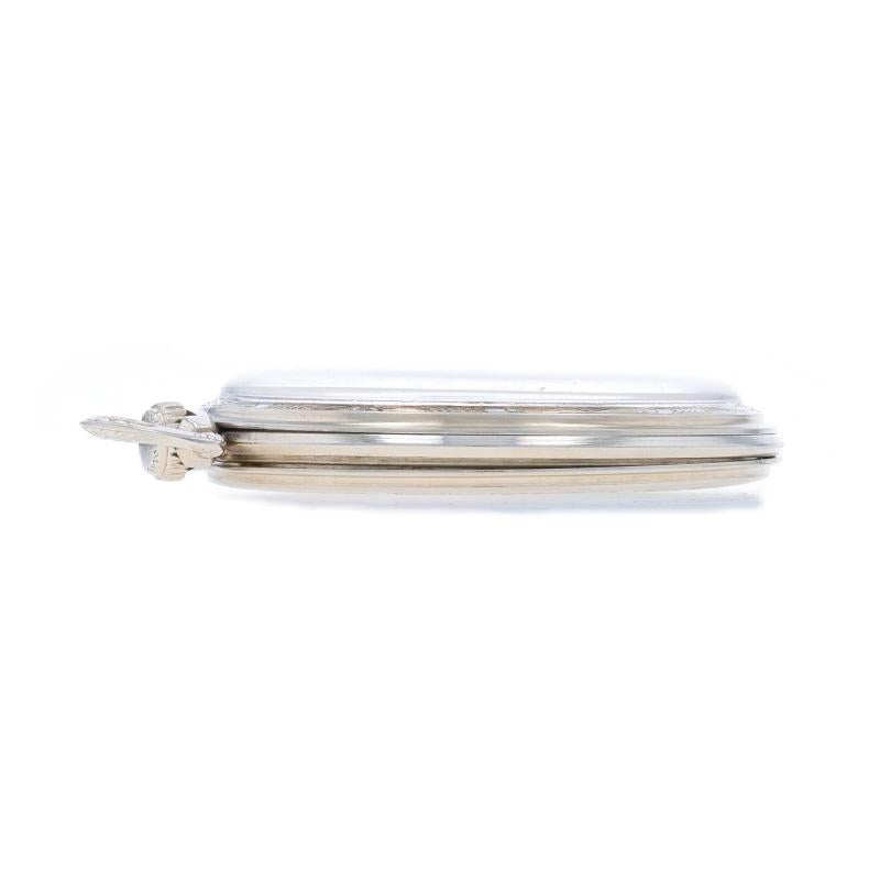 Waltham Riverside A Open Face Herren-Taschenuhr aus Weißgold 14k 21j 14s 1 YrWnty im Zustand „Hervorragend“ im Angebot in Greensboro, NC