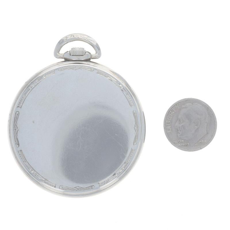 Waltham Riverside A Open Face Herren-Taschenuhr aus Weißgold 14k 21j 14s 1 YrWnty im Angebot 2