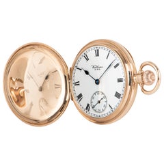 Waltham Rose Gold Keyless Lever Full Hunter Pocket Watch C1925