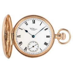 Waltham Rose Gold Keyless Lever Full Hunter Pocket Watch C1925