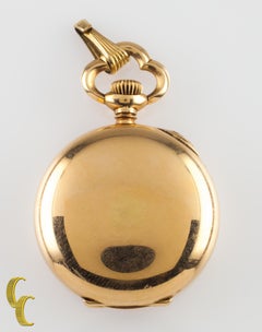 Waltham Ruby 14 Karat Yellow Gold Open Face Antique Pocket Watch 15J 1901