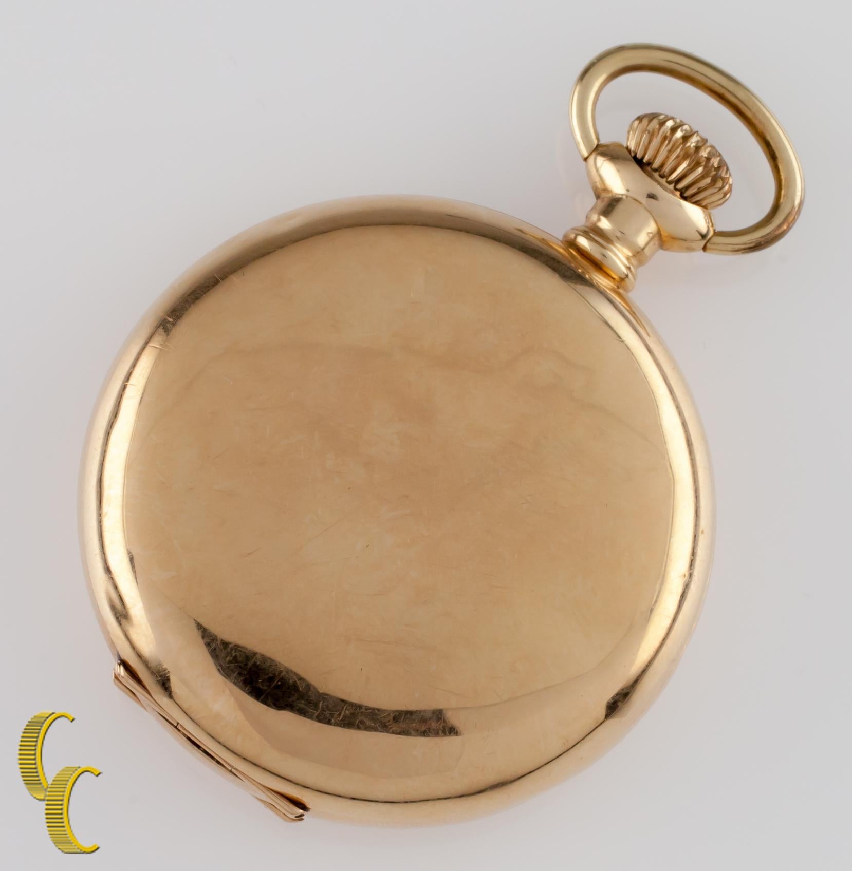 waltham pocket watch with train on back