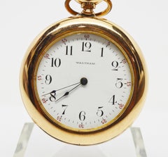 Waltham Seaside Display Back Brass Antique Pocket Watch