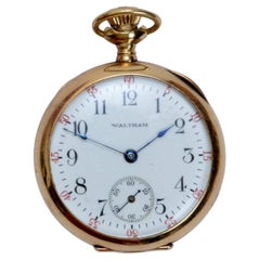 Waltham Size "O" 14KT Yellow Gold Triple Case Ladies Open Face Pocket Watch