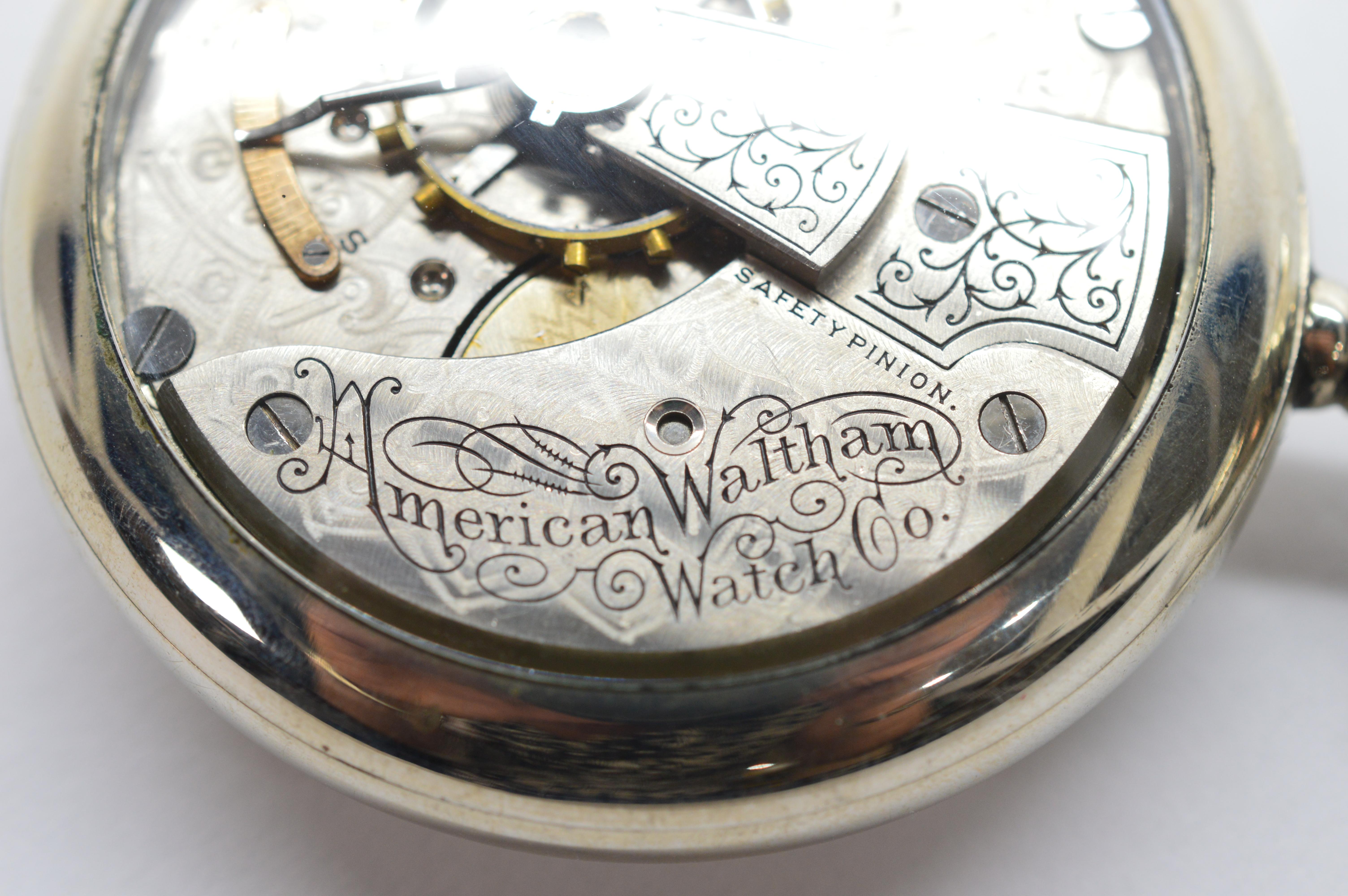 Uncut Waltham Watch Company Steel Pocket Watch with Display Back