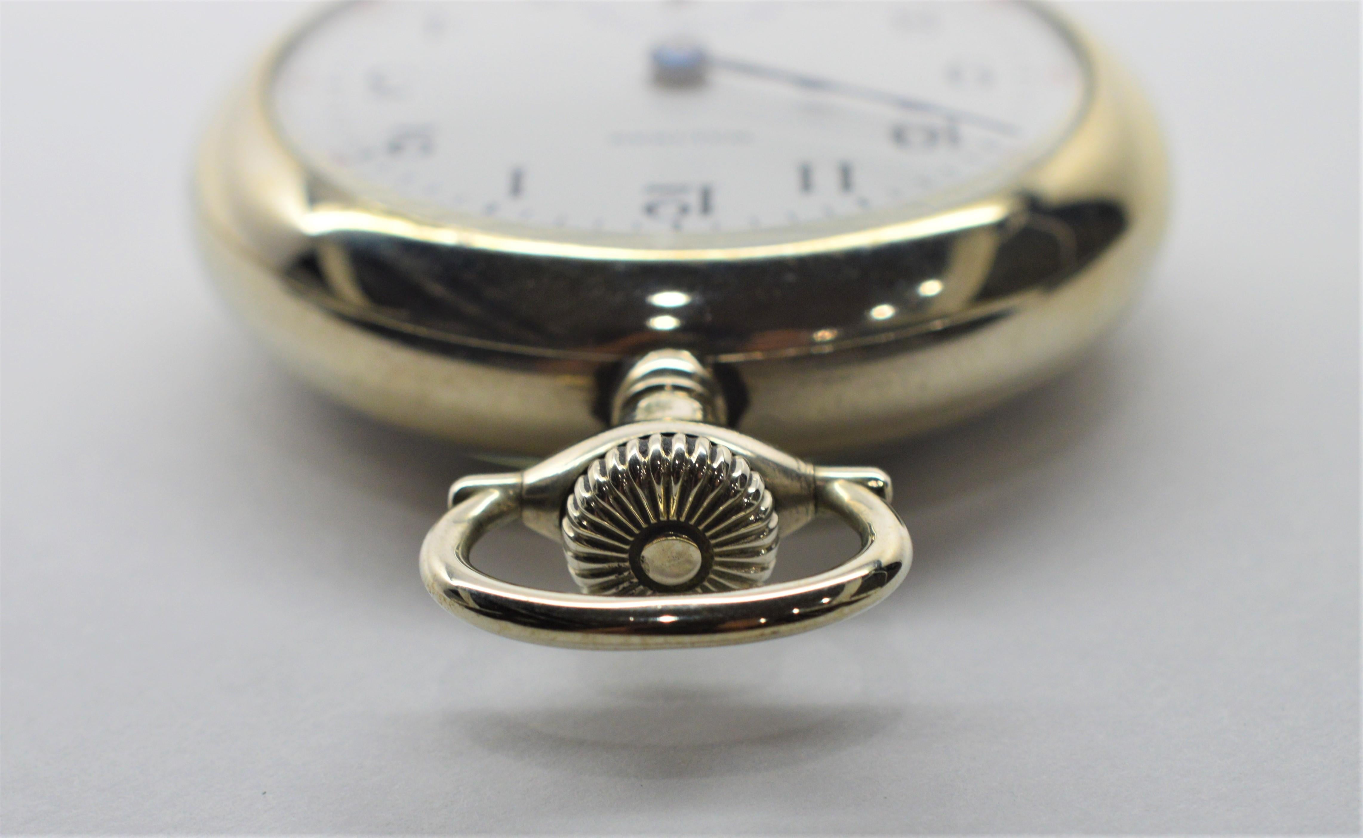 Men's Waltham Watch Company Steel Pocket Watch with Display Back